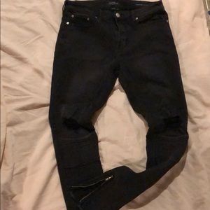 Pacsun Black Biker Distressed Denim Skinny 32/32